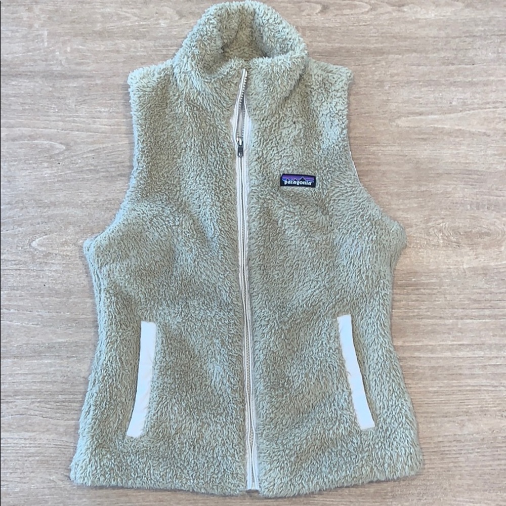 Patagonia furry fleece tan vest